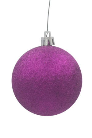 Christmas Ball 100mm Glitter Purple