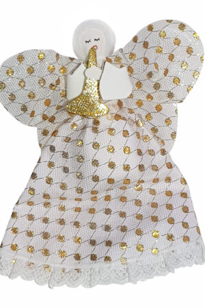 Decoration Angel Tree Topper Cream/Gold – Hand Made