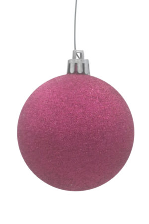 Christmas Ball 100mm Glitter Cerise