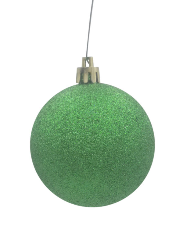 Christmas Ball Green Glitter