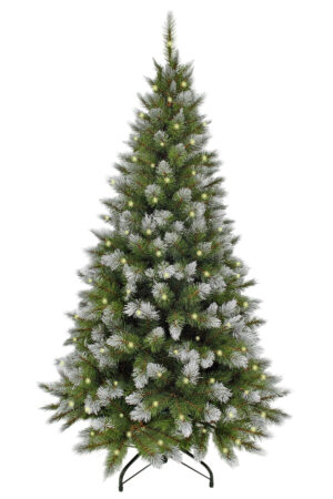 5ft Pittsburgh Spruce Christmas Tree Green Frosted Hinged 1.52m with 200 LED’s