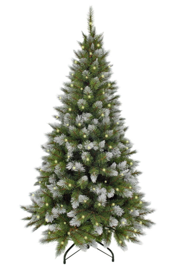 5ft Pittsburgh Spruce Christmas Tree Green Frosted 1.52m with 200 Warm White Lights
