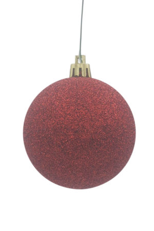 Christmas Ball 100mm Glitter Red