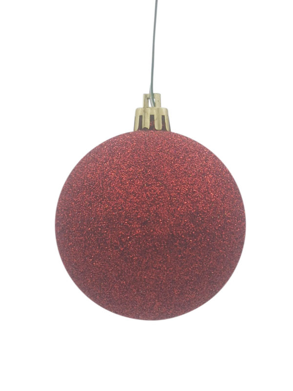 Christmas Ball Red Glitter
