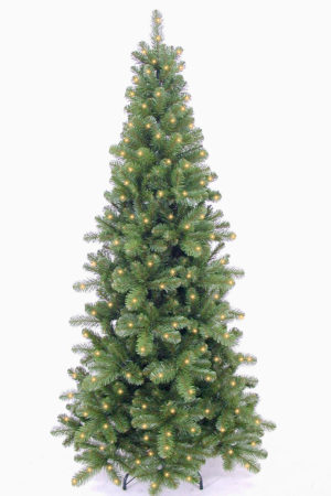 7.5ft Pencil Pine Christmas Tree Hinged Pre Lit 2.28 with 440 LED’s