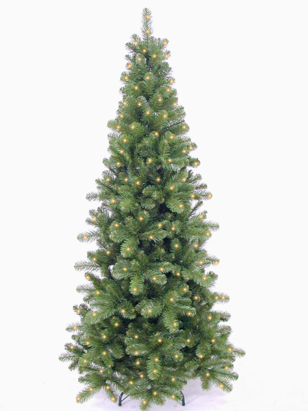 7.5ft Pencil Pine Christmas Tree Hinged Pre Lit 2.28 with 440 LED’s