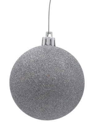 Christmas Ball 100mm Glitter Silver