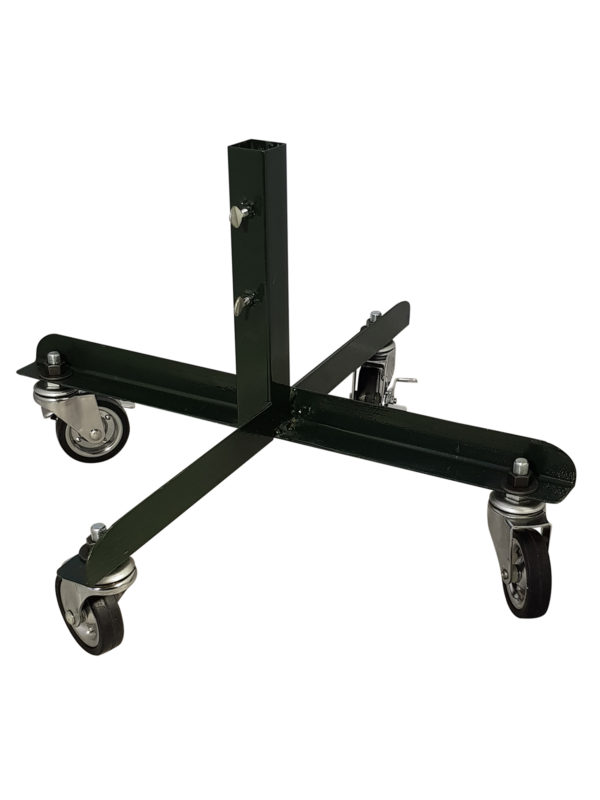 Commercial Tree Stand Cross Base with Castors Green