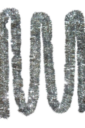 Tinsel 5.5m (18ft) 4 ply – 100mm Silver