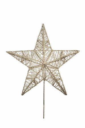 13 inch Star Christmas Tree Topper Champagne