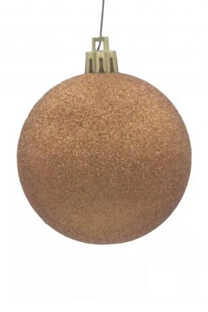 Christmas Ball 100mm Glitter Copper
