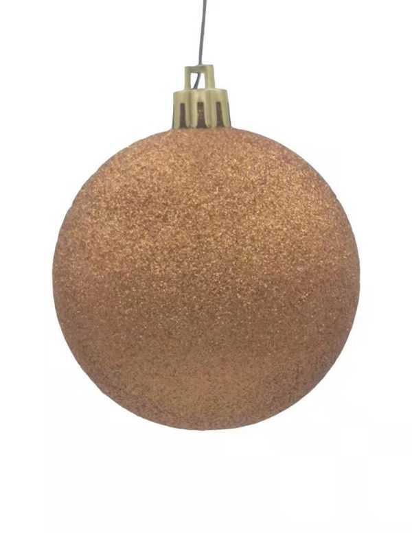Christmas Ball 70mm Glitter Copper