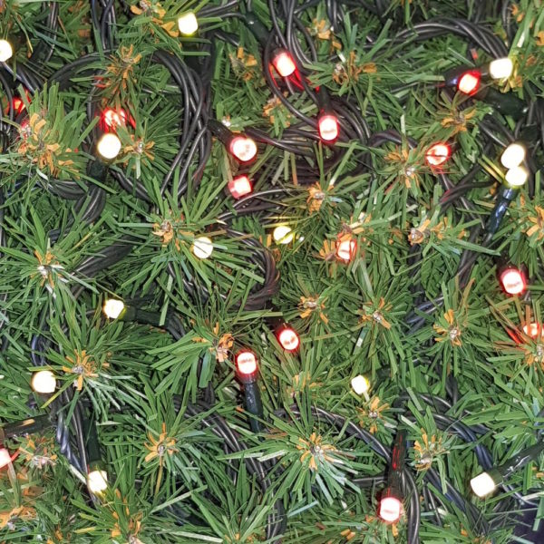 Christmas Tree LED Light string x 160 with Alternate LED’s  – Red/Warm White Lights