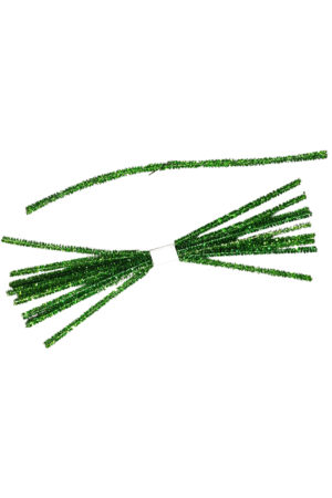 Tinsel Tie Green 10 pieces