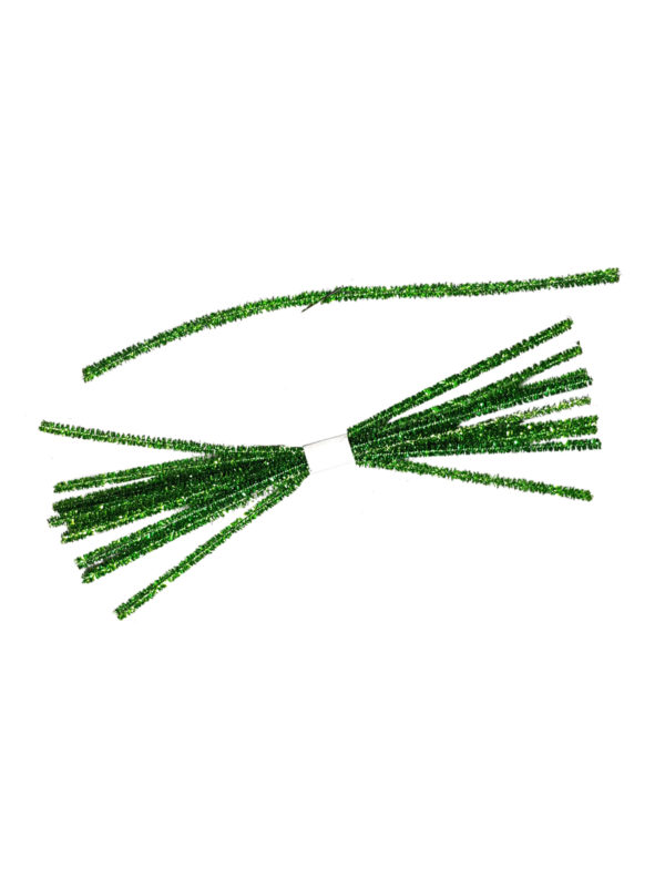 Tinsel Tie Green 10 pieces