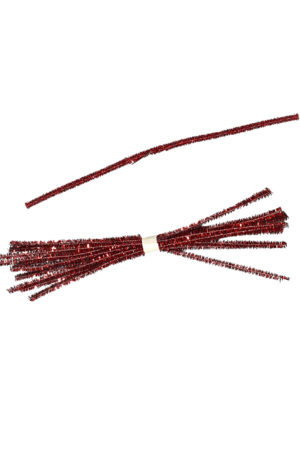 Tinsel Tie Red 10 pieces