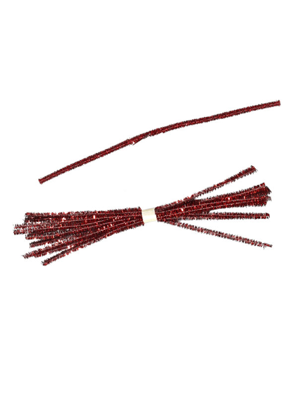 Tinsel Tie Red 10 pieces