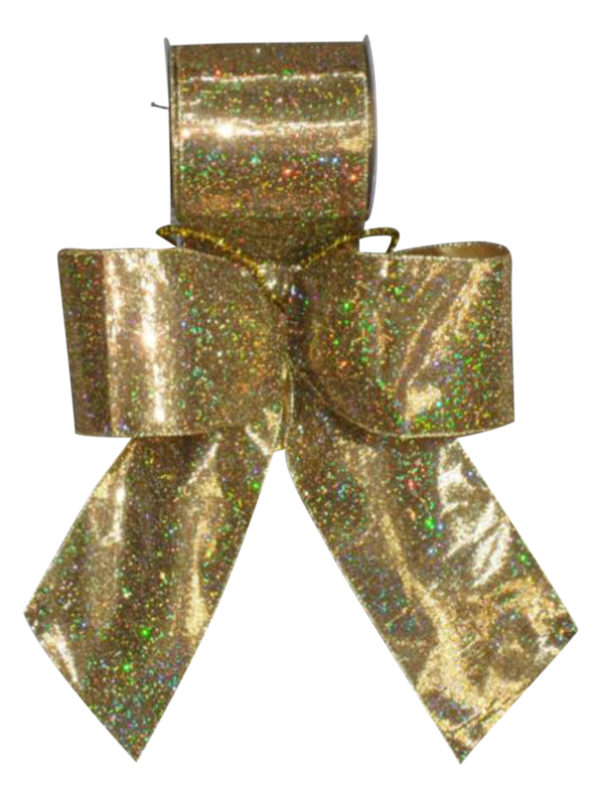 Bow Gold Lame w/ Sparkles 8cm (Pack of 8)