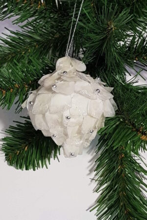 Christmas tree decoration Iridescent mica Pomegranate – Cream