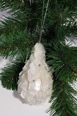 Christmas decoration Iridescent mica Pear – Cream