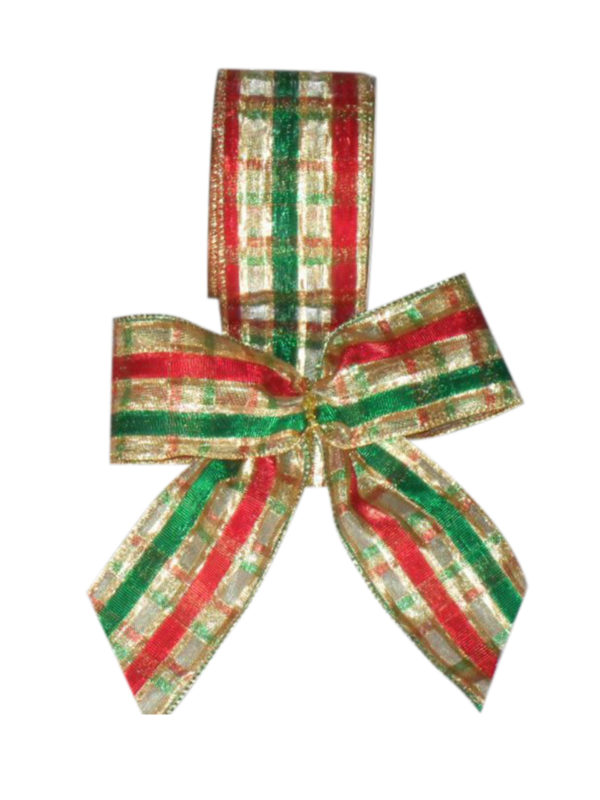 Ribbon Check with Gold Green and Red Pattern