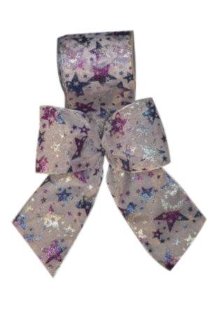Ribbon silver Organza Star