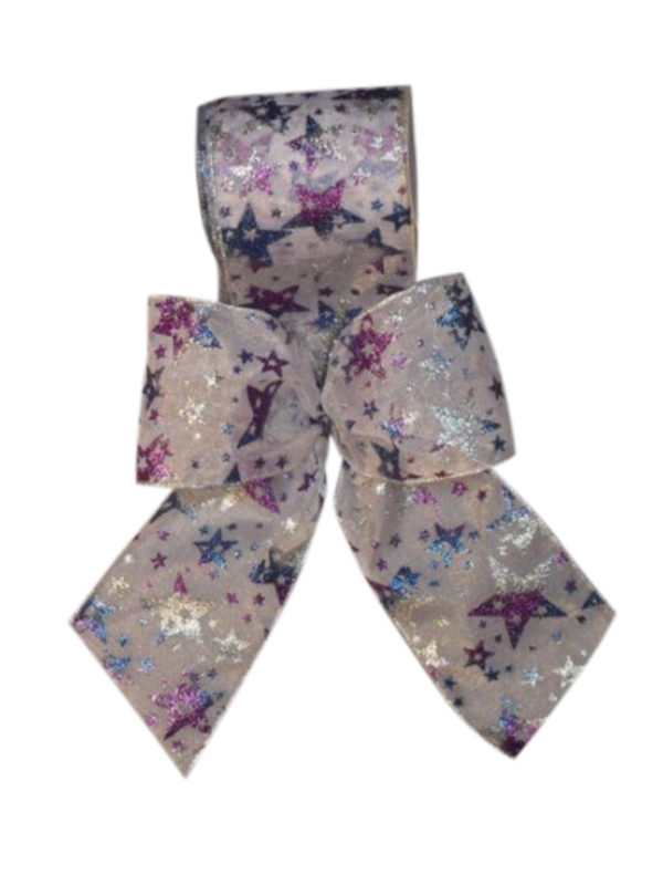 Ribbon silver Organza Star