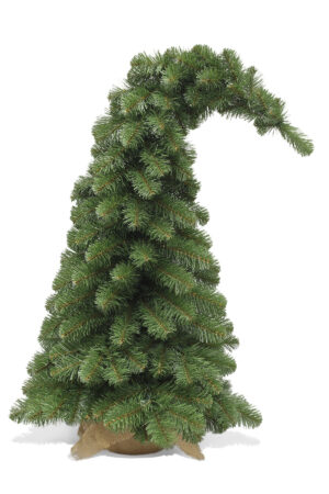 2.5ft Santa’s Hat mini Christmas Tree with burlap base 75cm