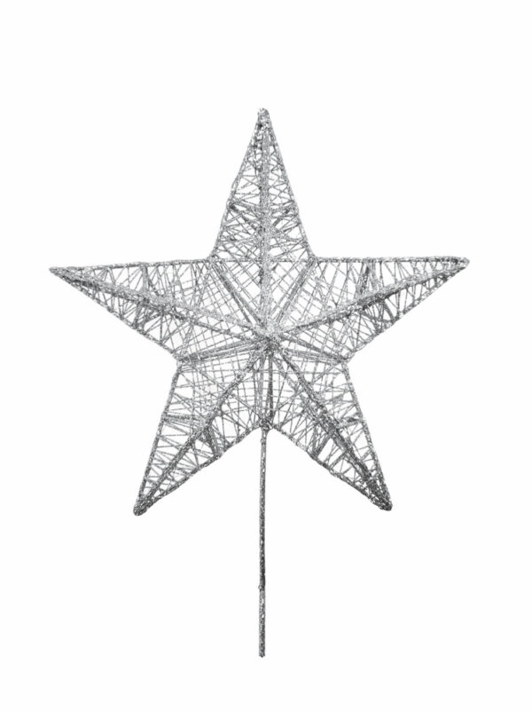 25 inch Star Christmas Tree Topper 64cm Silver