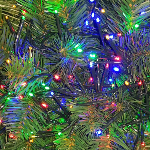 Single string 200 LED Christmas Garland or Tree Light Multi STATIC + Transformer
