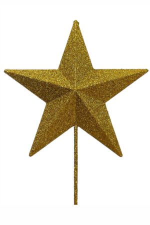 Star Christmas Tree Topper 20cm Glitter Gold