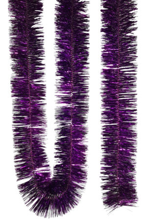 Tinsel 5.5m (18ft) 4 ply – 100mm Purple