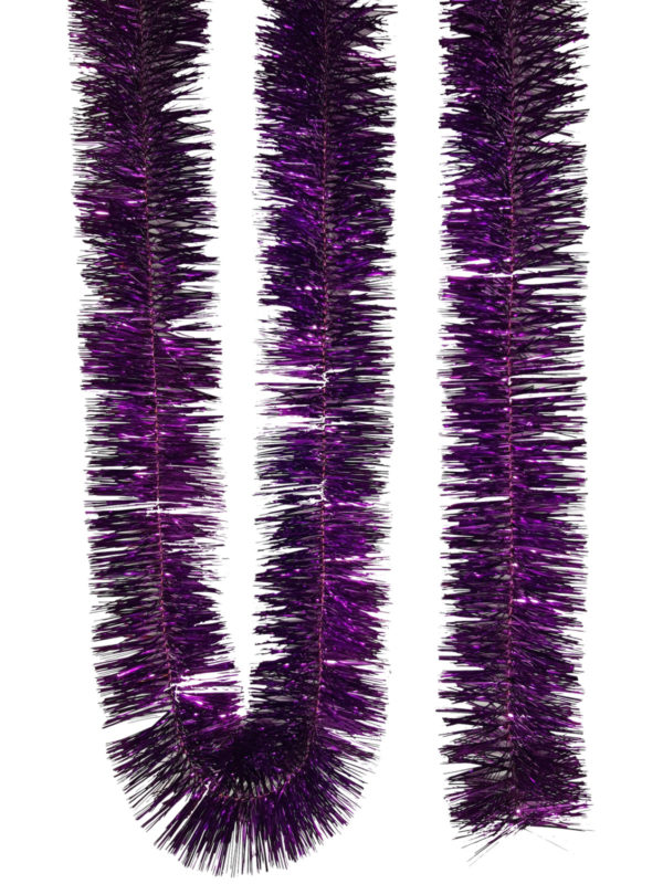 Tinsel 5.5m (18ft) 4 ply – 100mm Purple