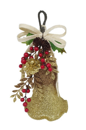 12 inch Bell Large Christmas Decoration Gold