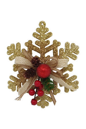 6 inch Snowflake Christmas Decoration 15cm Gold