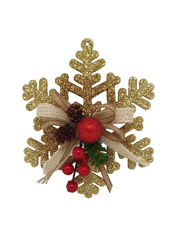 6 inch Snowflake Christmas Decoration 15cm Gold