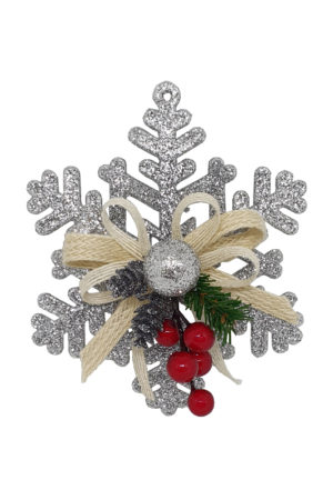 6 inch Snowflake Christmas Decoration 15cm Silver