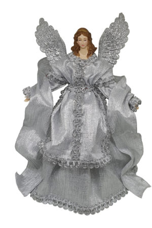 14 inch Angel Christmas Tree Topper 36cm Silver