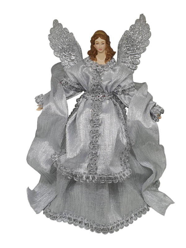 14 inch Angel Christmas Tree Topper 36cm Silver