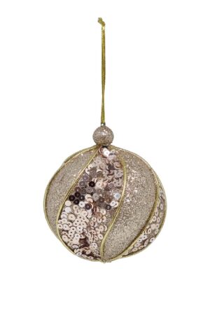 Christmas Ball Champagne Textured 80mm