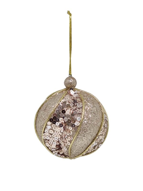 Christmas Ball Champagne Textured 80mm