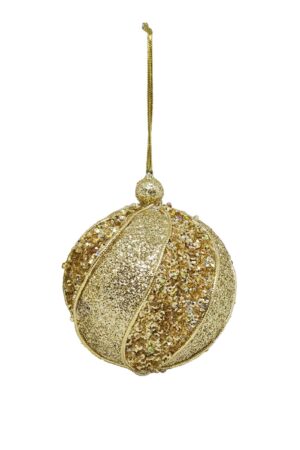 Christmas Ball Gold Textured 80mm