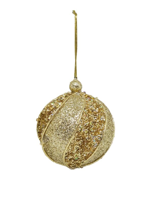 Christmas Ball Gold Textured 80mm
